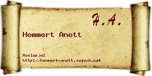 Hemmert Anett névjegykártya