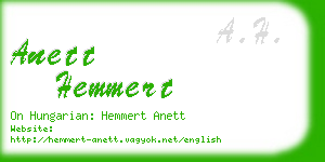 anett hemmert business card